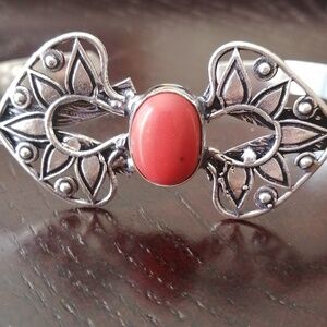 Gorgeous Faux Red Coral adjustable bracelet fits all sizes